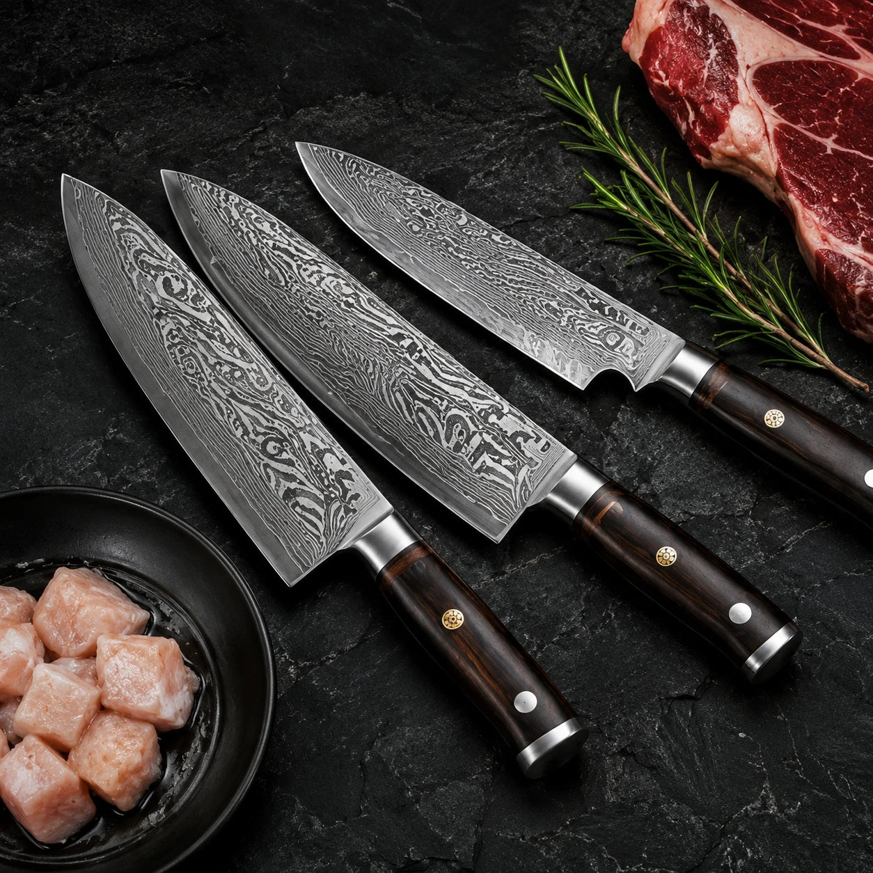 Premium Damascus knife collection