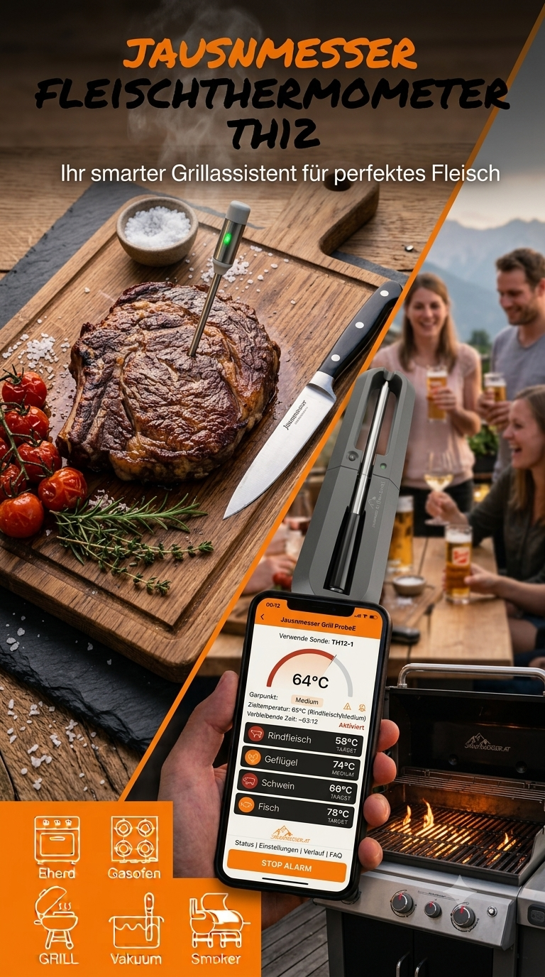 Jausnmesser® Smart-Fleischthermometer TH12 – Kabellos inkl. App-Steuerung