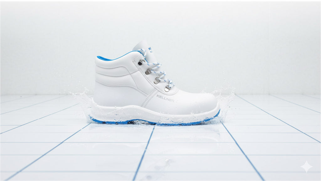 Grip S2 Sicherheitsschnürschuh Weiß / Blaue Sohle/