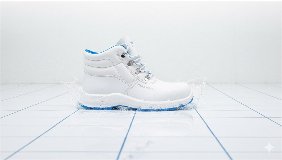 Grip S2 Sicherheitsschnürschuh Weiß / Blaue Sohle/