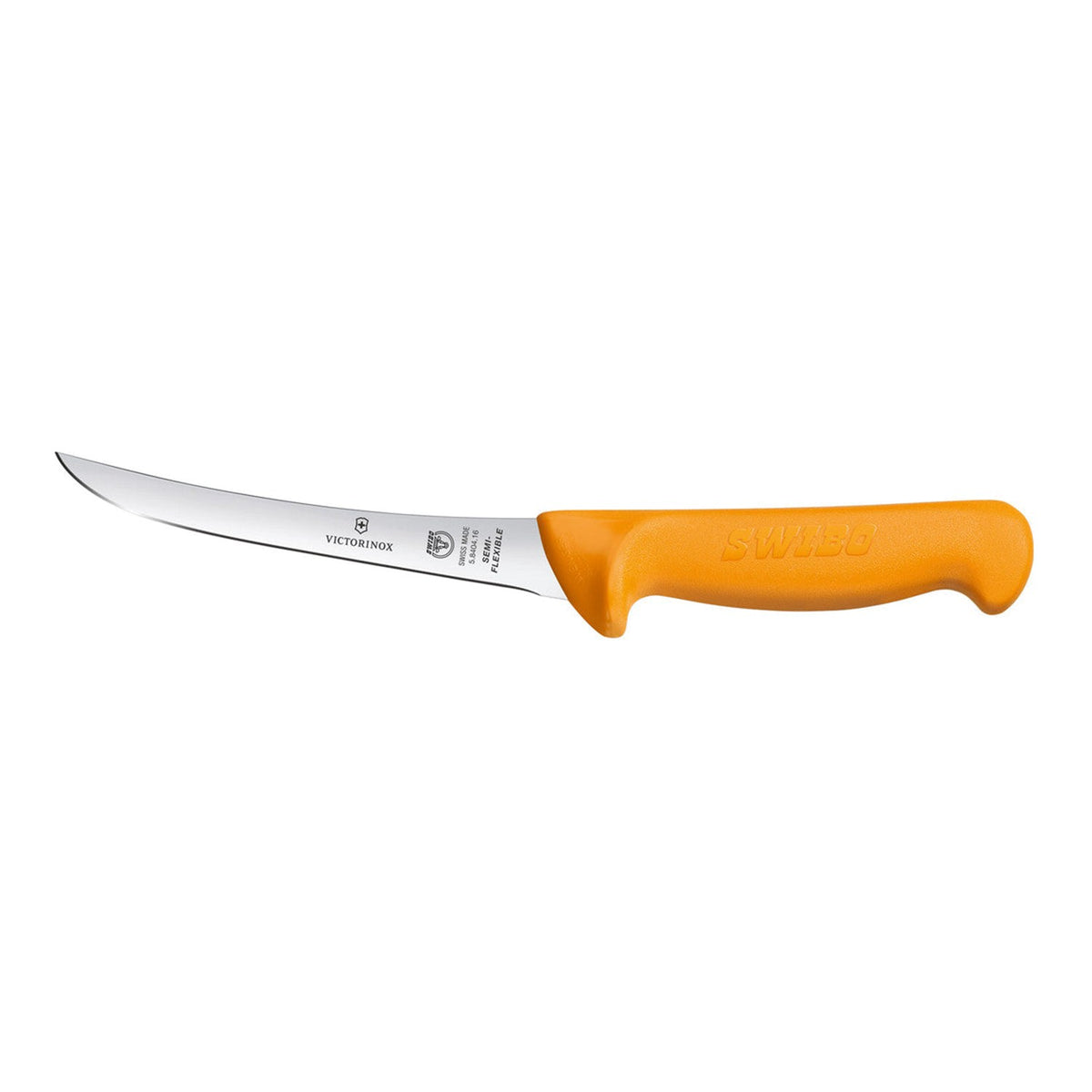 Victorinox Swibo Ausbeinmesser halbflexibel, schmal, gebogen 13 cm, gelber Griff (5.8404.13)